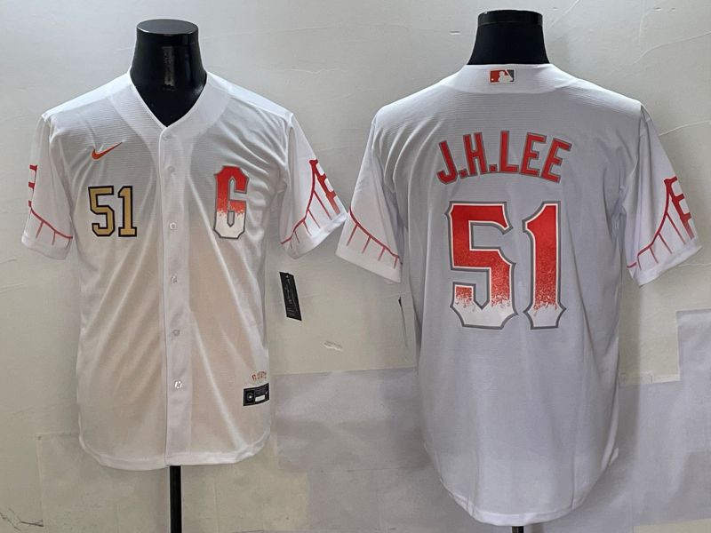 Men San Francisco Giants 51 J.H.Lee White Game Nike 2025 MLB Jersey style 2